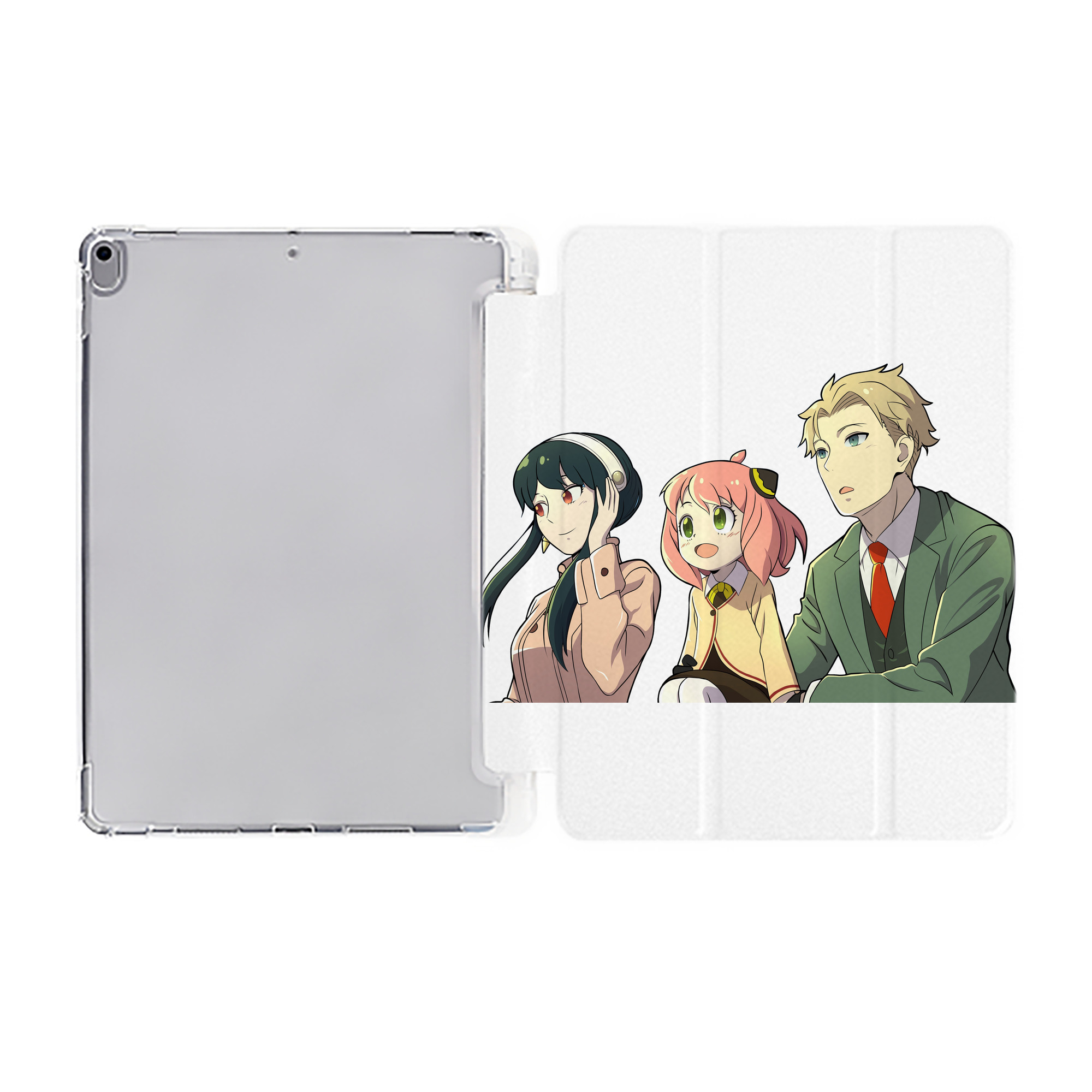 （画像用） SPY×FAMILY间谍家家酒 IPad ケース ペン収納付き 三つ折りスタンド PUレザー×シリコン 対応機種9.5/10.5/10.9インチ